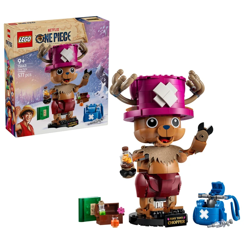 LEGO ONE PIECE Tony Tony Chopper Figure - Collectible Toy w/Accessories incl. a Rumble Ball - Cute Desk or Bedroom Decor Idea - Gift for 9+ Year Old Boys, Girls & Fans - 75643