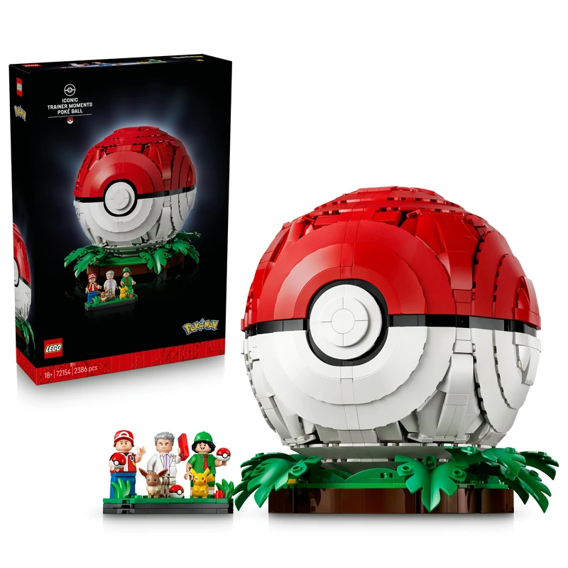 LEGO Pokémon Iconic Trainer Moments Poké Ball - Model Kit for Adults incl. Pikachu, Eevee Figures & 3 Minifigures - DIY Room Decor - Collectible Gaming Gift Idea - 72154