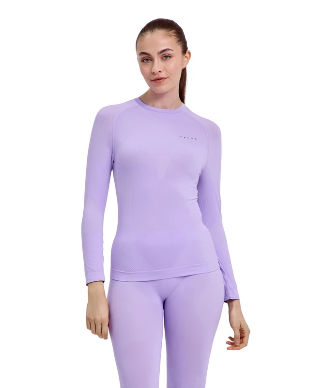 Falke Women's Warm Round Neck W L/s Sh Functional Yarn Quick Dry Base Layer Top 1 Piece, Purple Light Lilac 6819, M