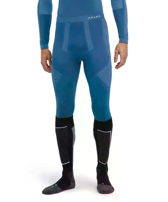 Falke Men's Warm 3/4 M Ti Functional Yarn Quick Dry Base Layer Bottom 1 Piece, Blue Steel 6958, M