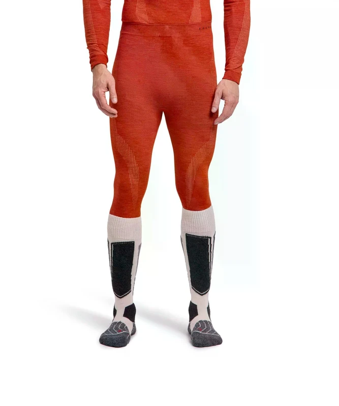 Falke Men's Wool-Tech 3/4 M Ti Functional Yarn Quick Dry Base Layer Bottom 1 Piece, Red Chilly 8821, M