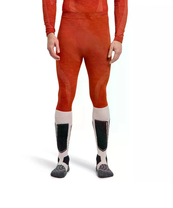 Falke Men's Wool-Tech Long M Ti Functional Yarn Quick Dry Base Layer Bottom 1 Piece, Red Chilly 8821, L
