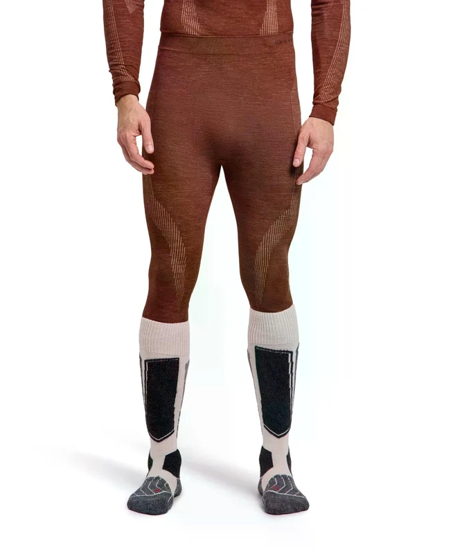 Falke Men's Wool-Tech 3/4 M Ti Functional Yarn Quick Dry Base Layer Bottom 1 Piece, Brown Chestnut 5534, XL