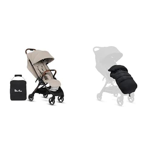 Silver Cross - Clic 2 Compact Stroller, Travel Bag & Footmuff - Travel Stroller for Life On The Go - Foldable & Lightweight - Suitable from Birth to 4 Years - Latte