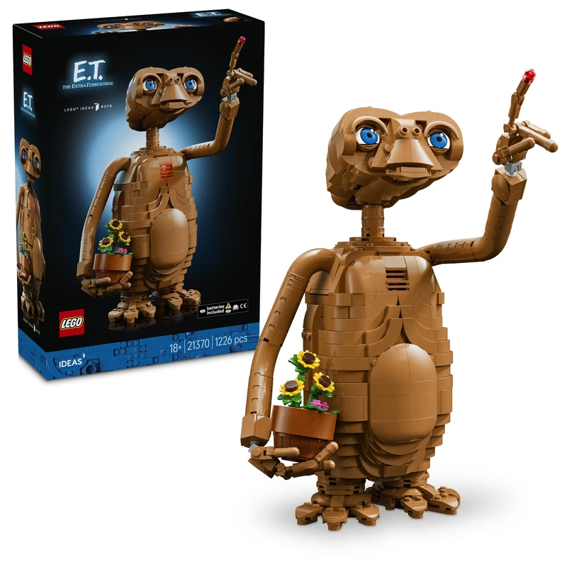 LEGO Ideas E.T. the Extra-Terrestrial - Model Kit for Adults incl. Alien Figure, Artificial Potted Flowers & Light Brick - Nostalgic Gift for Sci-Fi Movie Fans - 21370