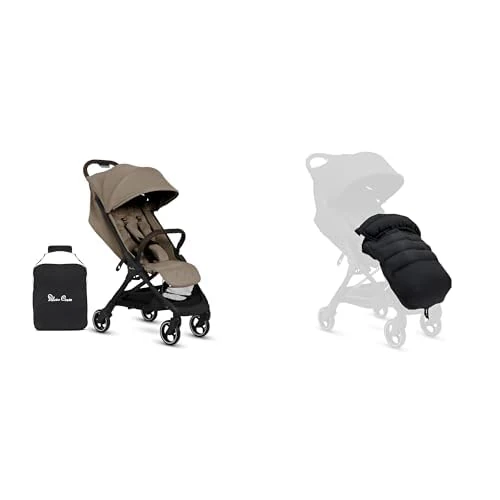 Silver Cross - Clic 2 Compact Stroller, Travel Bag & Footmuff - Travel Stroller for Life On The Go - Foldable & Lightweight - Suitable from Birth to 4 Years - Cobble