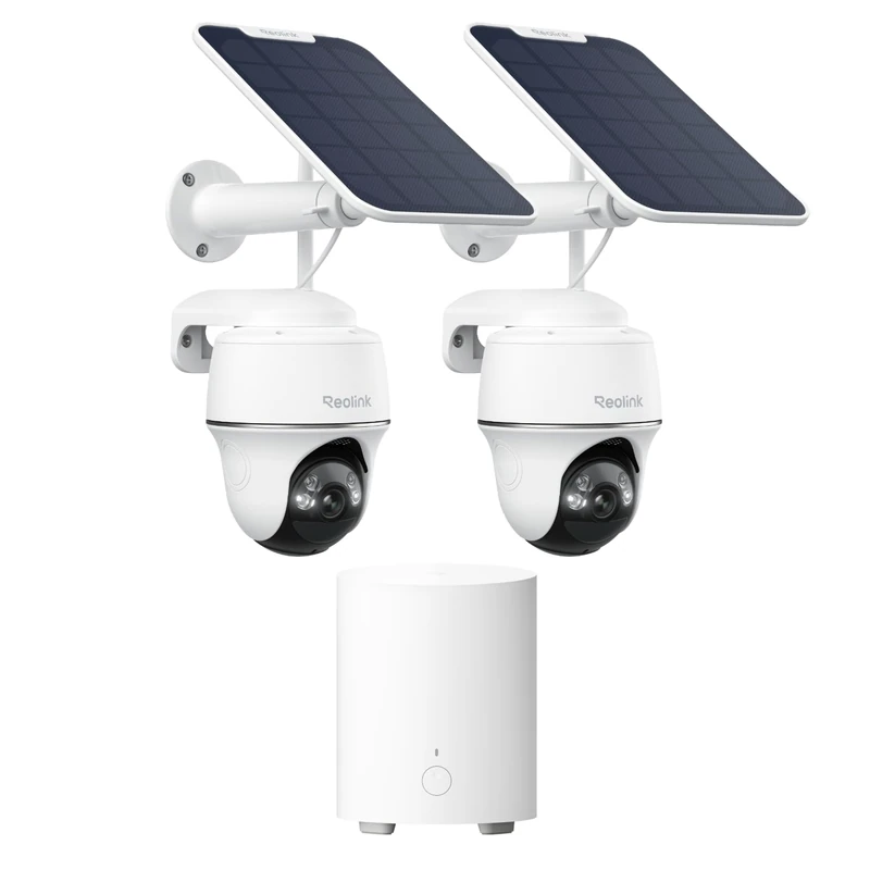 Reolink Argus PT Solar Security Camera & Home Hub Mini Bundle | 360° Wireless Outdoor System with Local Storage, No Subscription, 2K Night Vision, AI Detection - Image 1