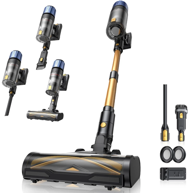 Proscenic P15+ Cordless Vacuum Cleaner, Powerful 600W/55Kpa 70Mins Self-Standing Cordless Hoover with Wall Mount, Anti-Tangled Rechargeable Lightweight Stick Vacuum for All Floor Carpets Pet Hair