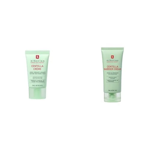 Erborian - Centella Crème Moisturizing Cream (20 ml) - Face Cream with Centella Asiatica + Centella Barrier Cream (50 ml) - Recovery Balm for Dry & Sensitive Complexions - Korean Skincare