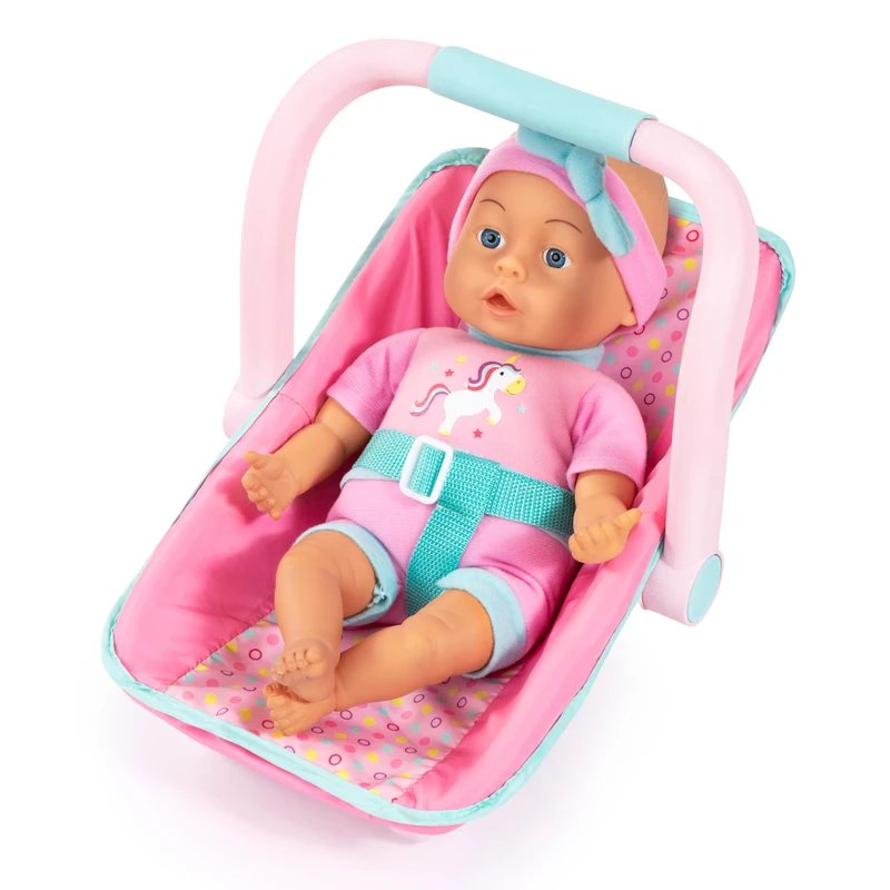 Bayer Design 67800AB Doll play set, baby doll 35 cm, soft body, doll car seat, carrier