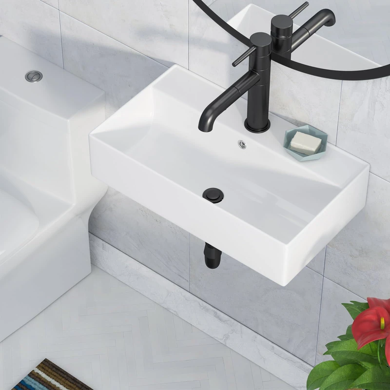 Lepuday Wall Mounted Bathroom Sink Rectangle Vessel Sink 21" x 12"