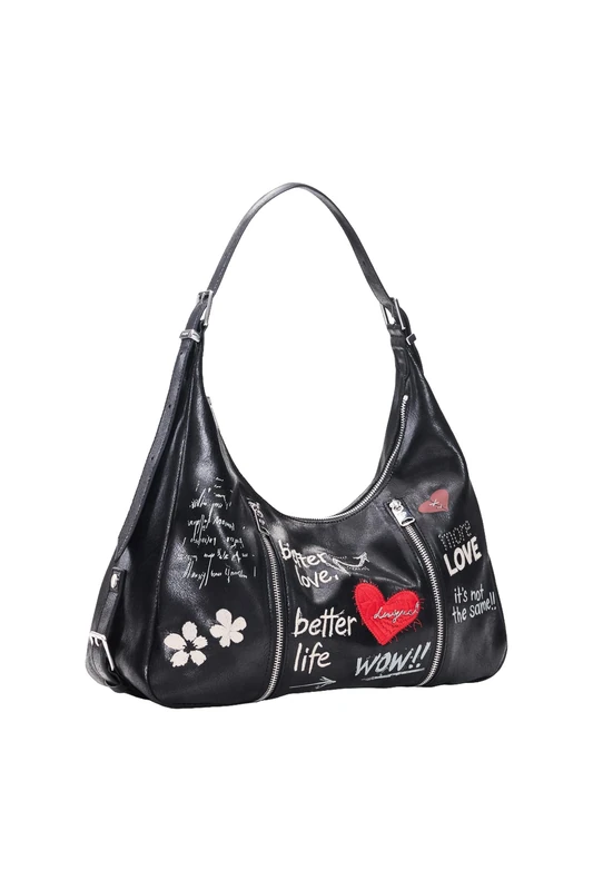 Desigual Wow Heaven Maxi Shoulder Bag Black