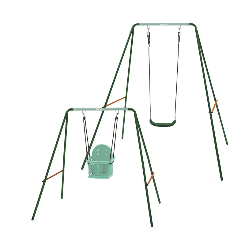 Plum 2-in-1 Growable Garden Swing Set - Green Steel Frame
