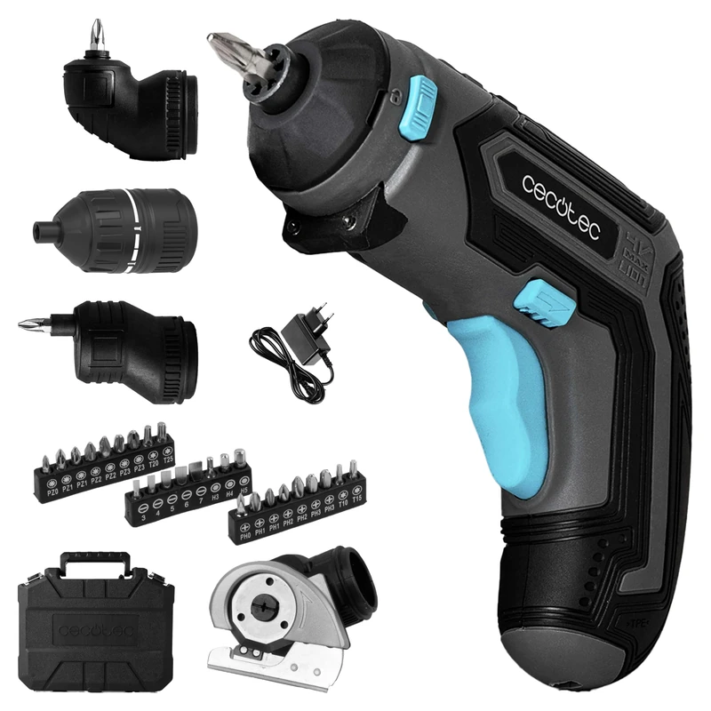 Cecotec PowerGyro 3500 Total Set Compact Battery Screwdriver, 4V 1500mAh, Includes 4 Interchangeable Heads, 200rpm, Torque 6Nm with 10 Positions, LED Light, Ergonomic Design, Case Included - Image 1