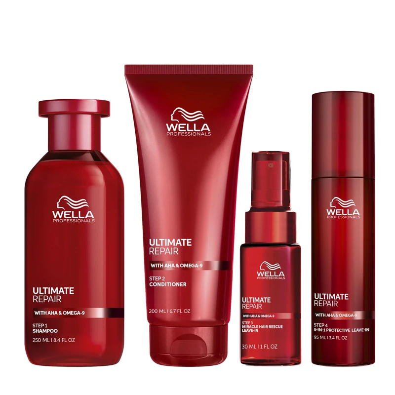 Wella Professionals Ultimate Repair Professional Hair Care Set, Professional Repair Shampoo 250ml, Conditioner 250ml, Miracle Hair Rescue Spray 30ml & Protective Leave-In Lotion 95ml