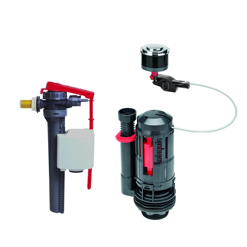 Wirquin 10724825 FLEXIFLOW 3/6 L Dual Flush Cable + JOLLYFILL Side Float Valve, Compatible with Standard Tanks - Image 1