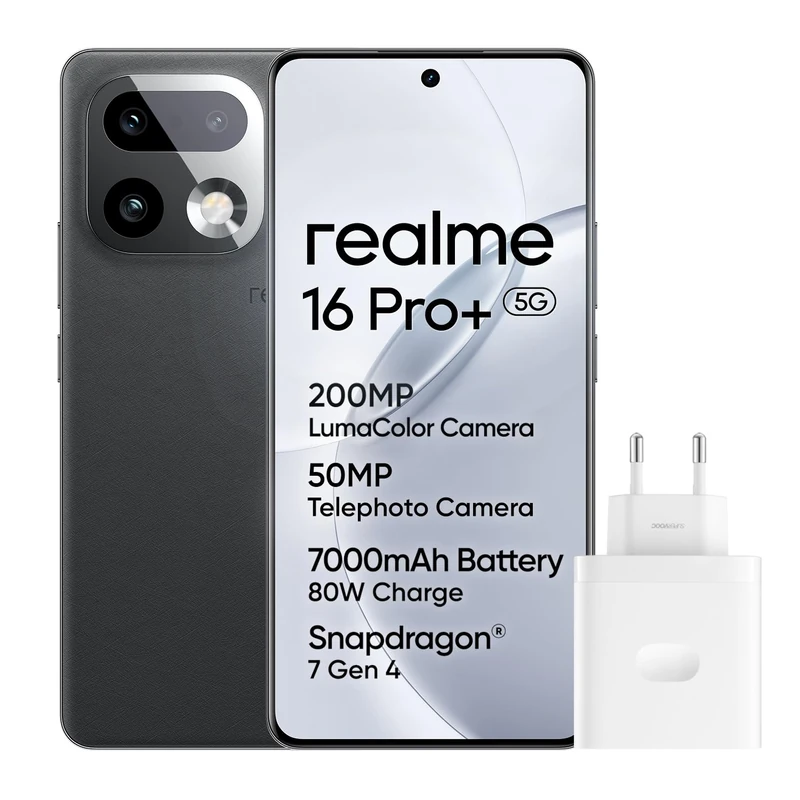 Smartphone realme 16 Pro+ 5G 512 GB 12 GB Master Grigio INT+NFC RMX5131 EU