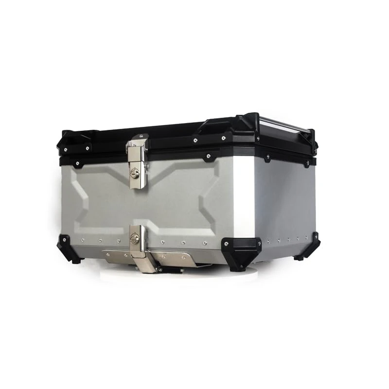 GarveeHome Motorcycle Top Box 100L Aluminium Alloy Waterproof Dustproof and Anti-Theft Luggage Box for Storage Helmet Motorbike Top Case with Baseplate