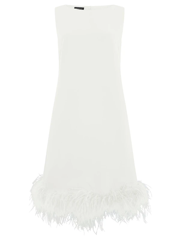 Apart Wedding Dress with Feather Hem