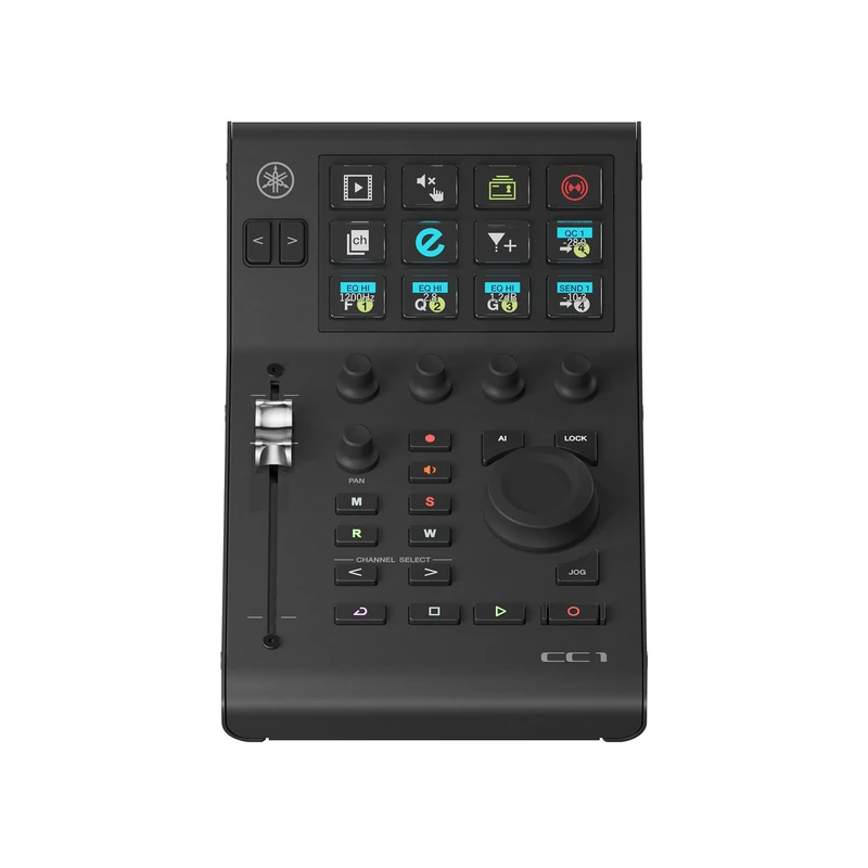 YAMAHA CC1 Production Controller – Compact USB Creative Controller with 12 LCD Keys, Motorized Fader, AI Rotary Control and DAW/Streaming Integration – Black