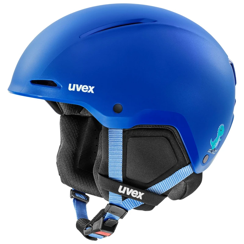 uvex minimo style – extremely lightweight, safe ski helmet with individual size adjustment and attractive designs for children – power blue – dino – 51–55 cm