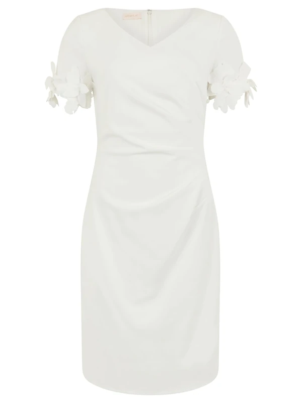 Apart Elegant Sheath Dress with Floral Sleeve Details
