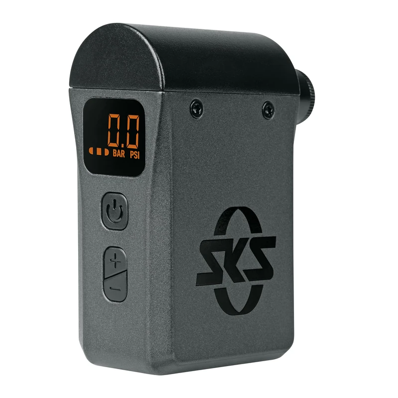 SKS Germany EMP Electric Mini Bike Pump - Portable USB Rechargeable Tyre Inflator for Presta & Schrader Valves - Compact High Pressure Bicycle Pump for Road, MTB, Gravel & E-Bike Tyres