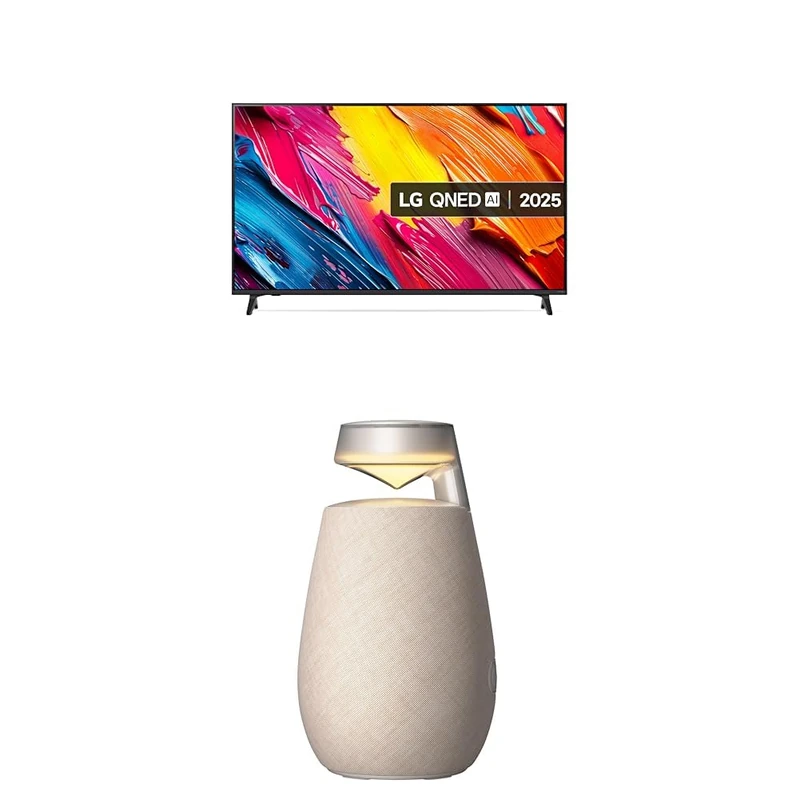LG 65QNED70A6A 65-Inch QNED AI 4K UHD Smart TV bundle with X02 Portable Bluetooth Multi-Directional Speaker, 15H Battery Life, IP55 Waterproof