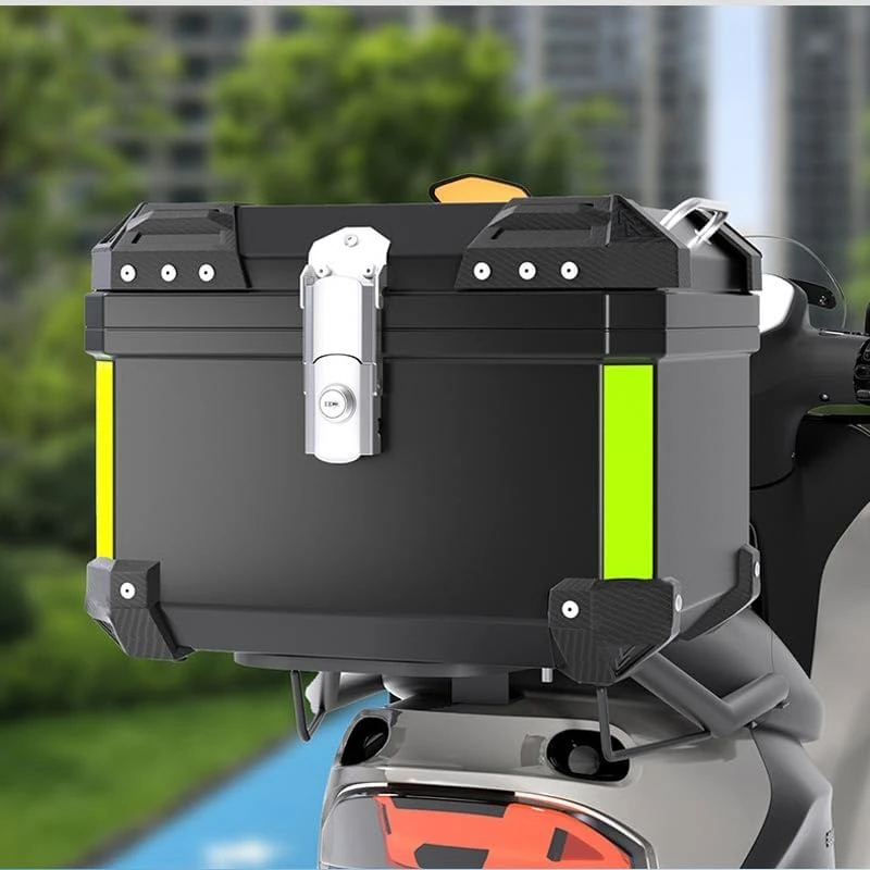 GarveeHome Motorcycle Top Box, 45L ABS Waterproof Dustproof and Anti-Theft Top Box for Motorcycle Luggage Box for Storage Helmet Motorbike Top Case