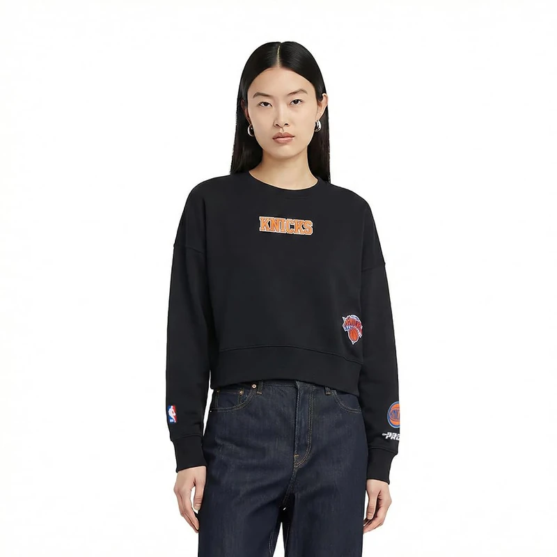 Pro Standard Womens NBA New York Knicks Wingspan Sweatshirt Black XL