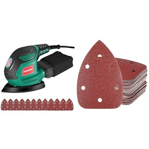 Bundle of HYCHIKA 200W Detail Sander + 60pcs Sanding Pads