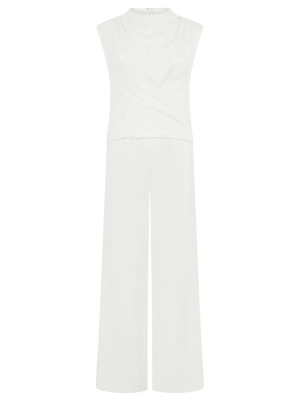 Apart Jumpsuit with Wrap Effect and Wide Leg
