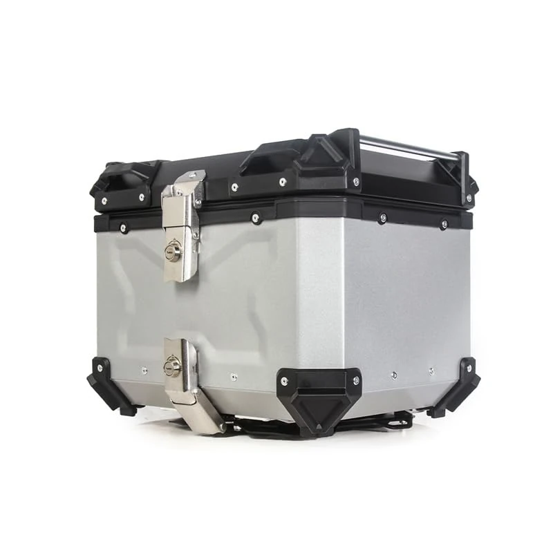 GarveeHome Motorcycle Top Box 45L Aluminium Alloy Waterproof Dustproof and Anti-Theft Luggage Box with Security Lock for Storage Helmet Motorbike Top Case