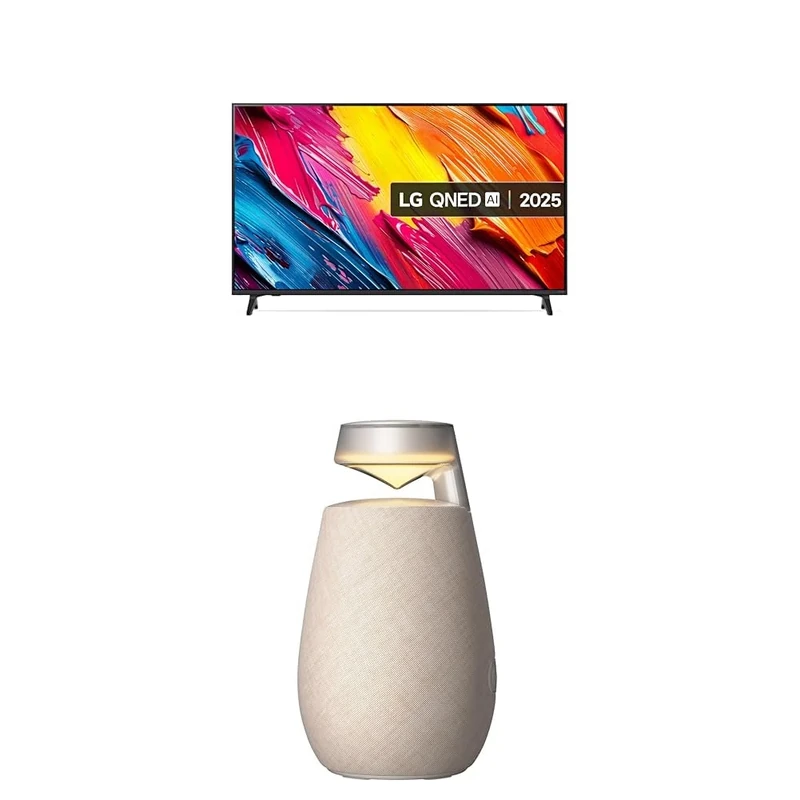 LG 50QNED70A6A 50-Inch QNED AI 4K UHD Smart TV bundle with X02 Portable Bluetooth Multi-Directional Speaker, 15H Battery Life, IP55 Waterproof