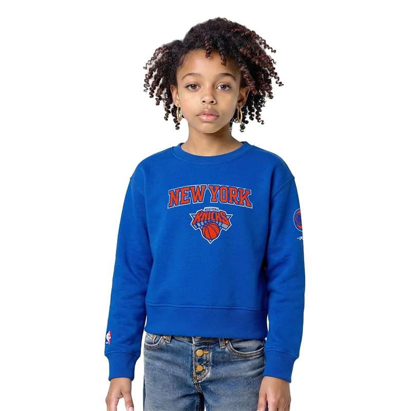 Pro Standard Big Girls NBA New York Knicks Classic Essentials Crewneck Sweatshirt Royal Blue XL