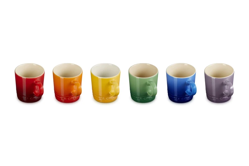 LE CREUSET Stoneware Rainbow Set of 6 Espresso Mugs - Image 1