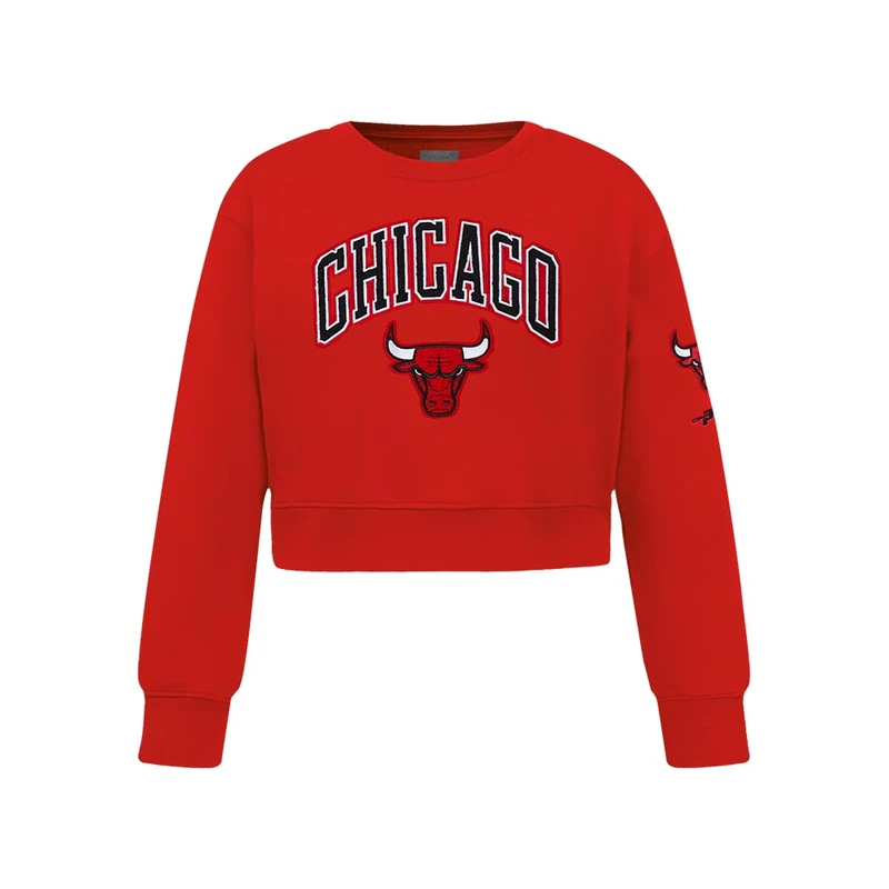 Pro Standard Big Girls NBA Chicago Bulls Classic Essentials Crewneck Sweatshirt Red S