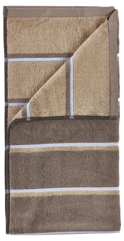 ZONE DENMARK Sauna Bath Towel, 70 x 140 cm, 100% Cotton, Highly Absorbent and Quick Drying, Hand Towel/Sauna Towel, Super Soft, Taupe/Camel/Sky Blue - Image 1