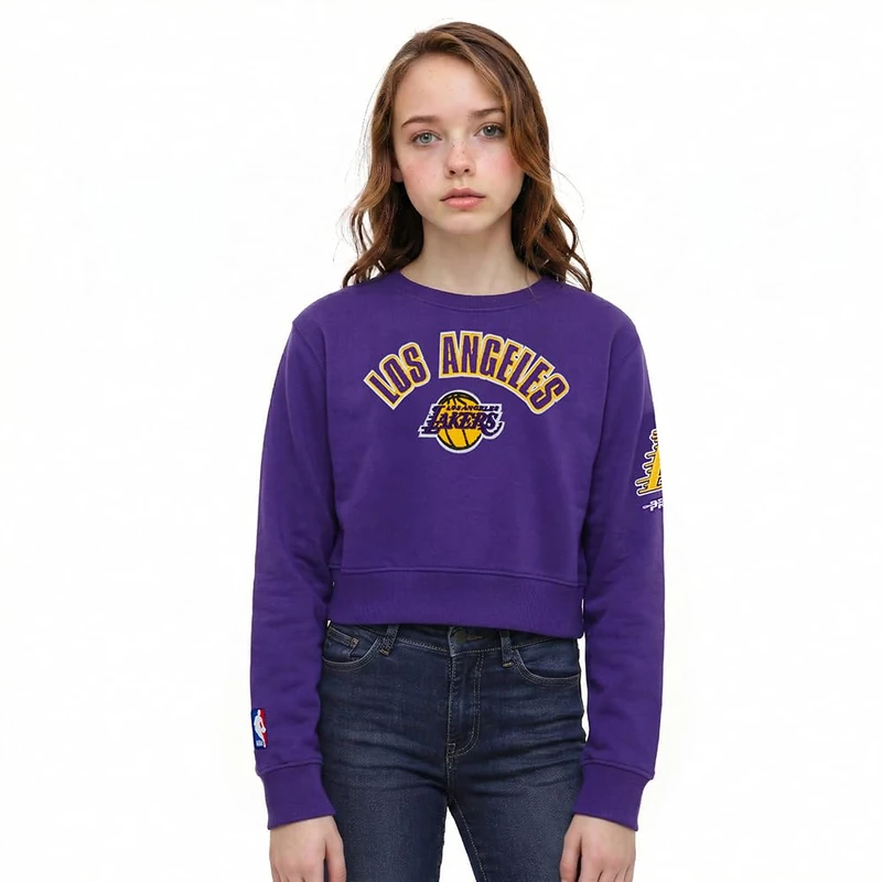 Pro Standard Big Girls NBA Los Angeles Lakers Classic Essentials Crewneck Sweatshirt Purple S