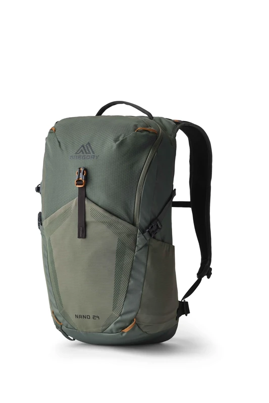 Gregory Essential Hiking - Nano 24 - Casual Backpack, 53 cm, 24 L, 0.59 KG, Lightweight day backpack, Reservoir Compatible, Colorful backpack, Green (Terrain Green)