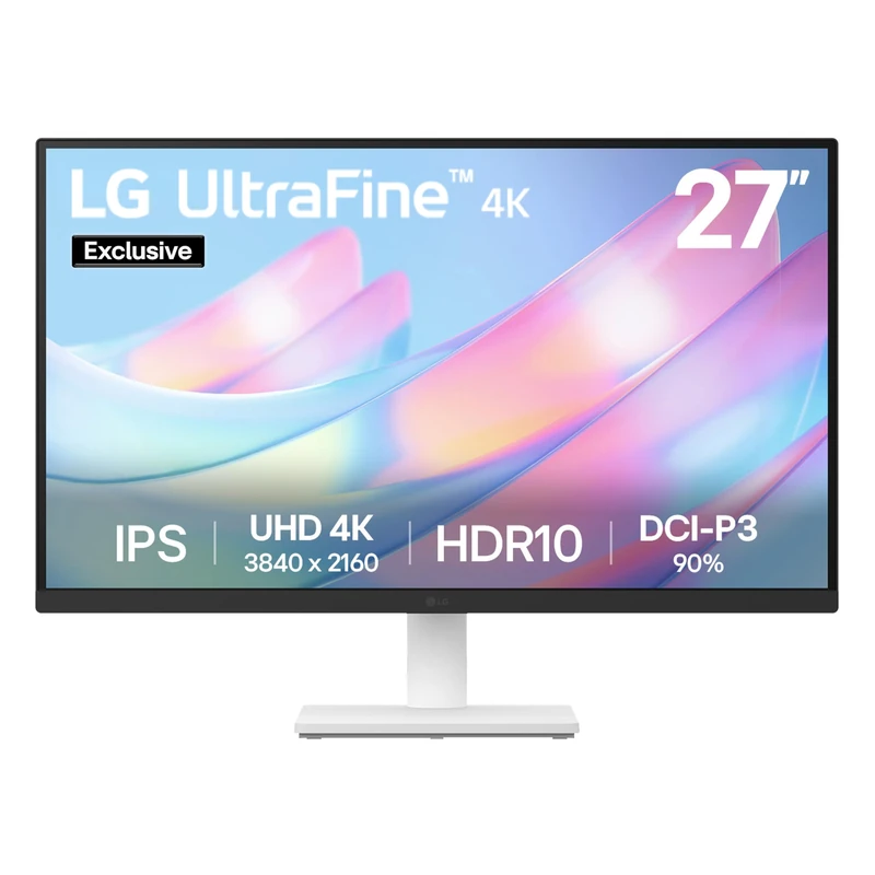 LG UltraFine 4K Monitor 27US50Z-W (Excl.) - 4K UHD IPS 27 inch, 60Hz, 5ms, DCI-P3 90%, 10bit, HDR10, Flicker safe & Reader Mode, Smart Energy Saving, Tilt Adjustment, DP1.4, HDMI, White