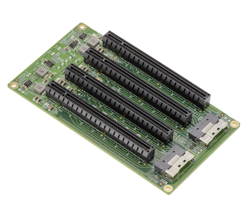KALEA-INFORMATIQUE 2 Port SFF-8654 8i to 4X PCIe Gen 4.0 x4 Adapter Card with PCIe x16 Physical Connectors
