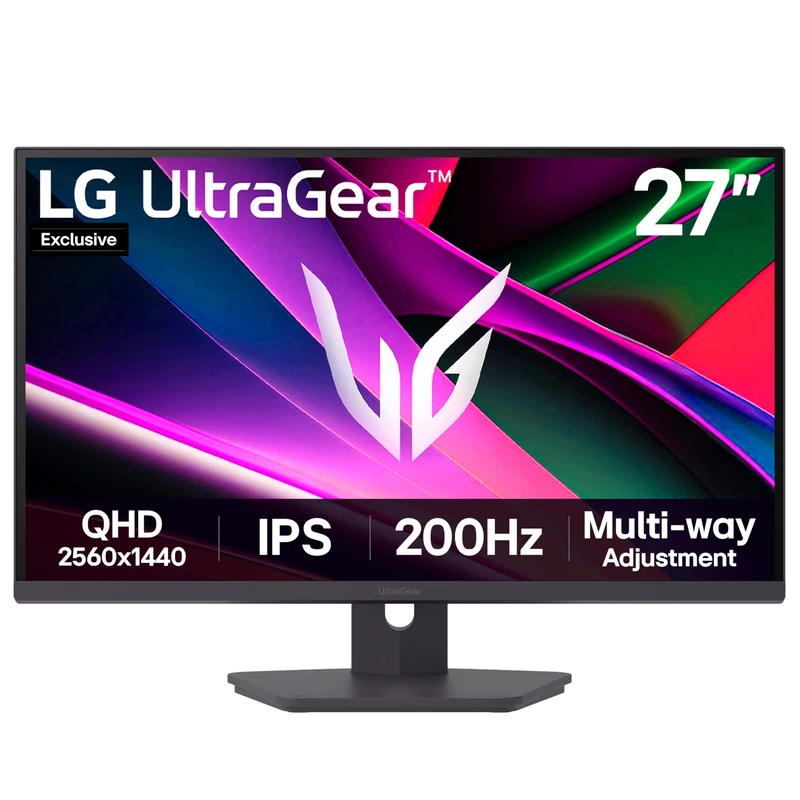 LG UltraGear G6 27G61ZA Gaming Monitor (Excl.)- QHD 1440p IPS 27 Inch, 200Hz, 1ms GtG, FreeSync Premium, Multi Adjustable display, HDR 400, HDMI, DP1.4(DSC), Black