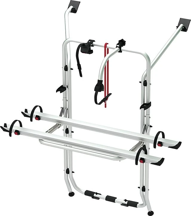 Fiamma Bicycle Carrier for VW T6, Aluminium/Grey, 56 x 128 x 142 cm, 8.3 kg, Expandable, 60 kg Load Capacity, Rear Mounting without Drilling