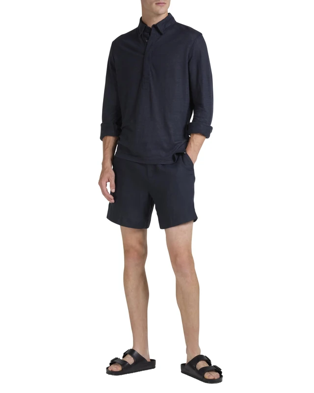 Ted Baker London Taron-Ls Regular Button Through Polo, Navy