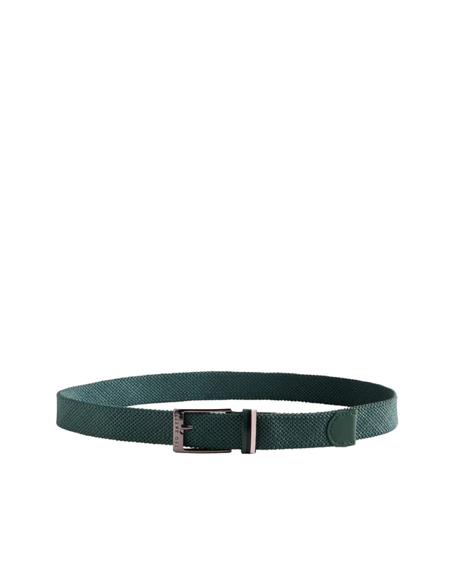 Ted Baker london woven leather elasticated belt, dk-green - Image 1