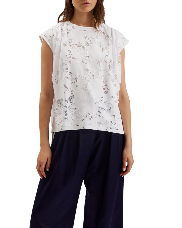 Ted Baker London vleena-Printed Burnout Vest top, White - Image 1