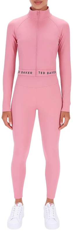 Ted Baker Sport Women's Marie Essentials Cropped Zip-Up Jacket, Pink, Large