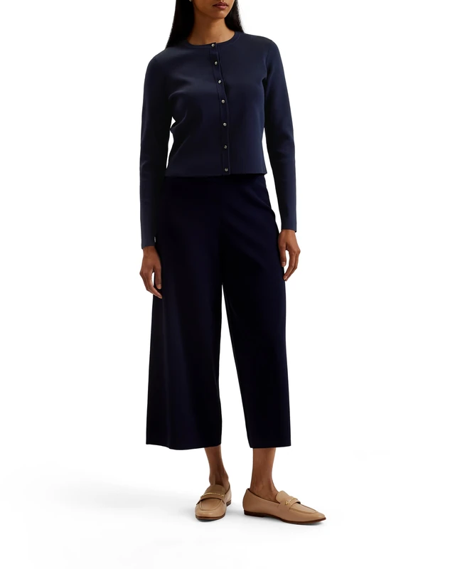 Ted Baker London brylle-Crew Neck Fitted Cropped Card, dk-Blue