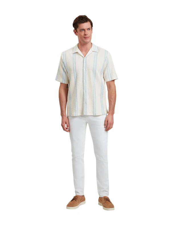 Ted Baker London Tye-ss Oversized Zigzag Crochet Shirt, White